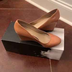 Saks Fifth Ave Nude Wedge